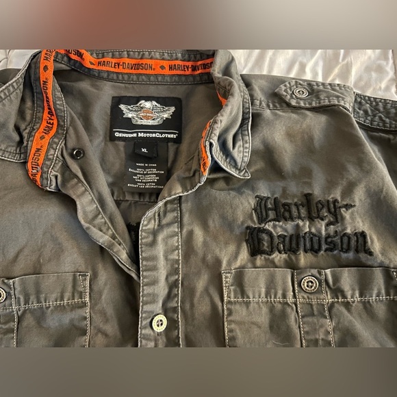 Harley-Davidson Men's Grey Button-Down Shirt - Picture 5 of 6